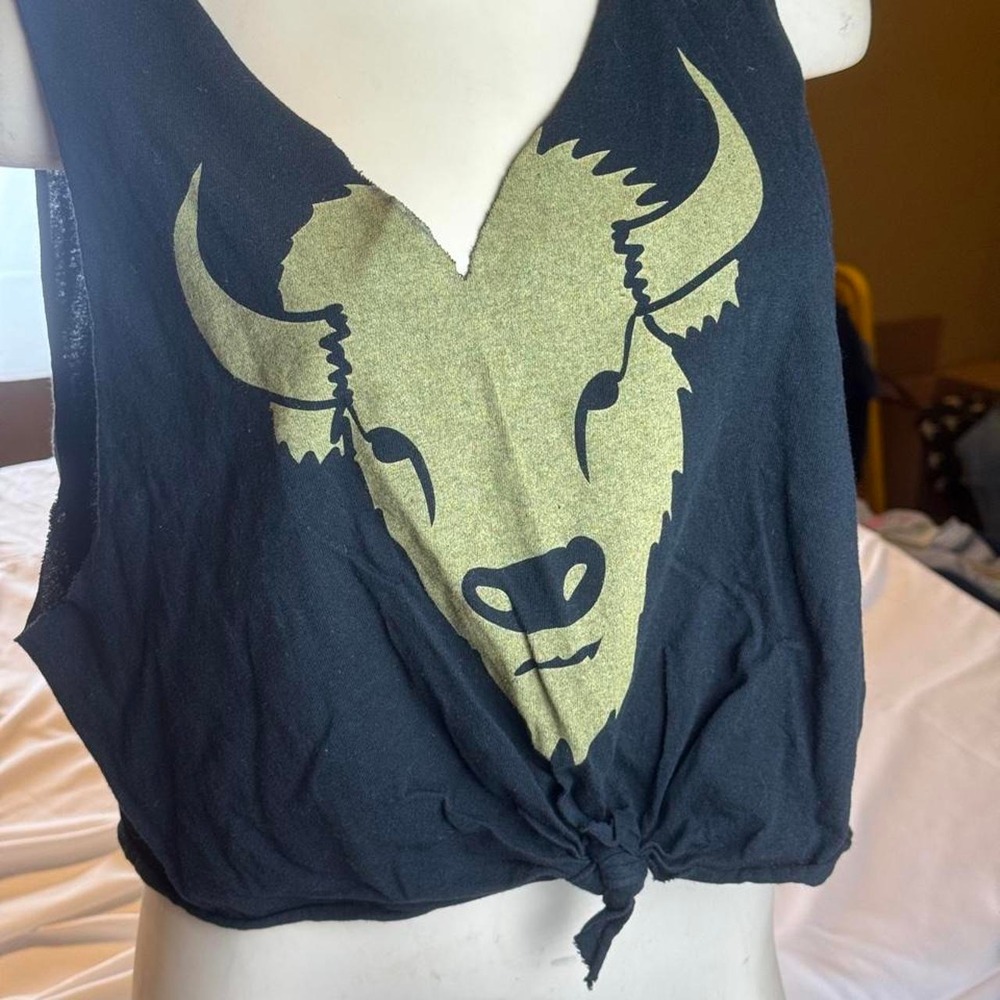 CU Boulder Buffaloes Upcycled Crop Tank L Western Game Day Y2K
